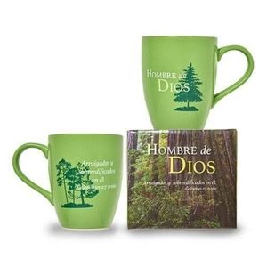 Set de regalo: Bolsa, devocional y taza Hombre de Dios Arraigado en Cristo.